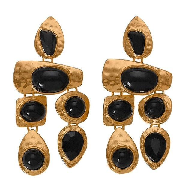 Miwens Za 2019 All Black Color Metal Crystal Acrylic Drop Earrings Lady Girls Handmade Party Statement Jewelry Accessories A568