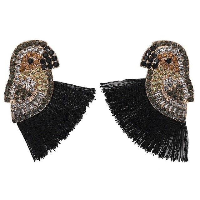 Miwens Za 2019 All Black Color Metal Crystal Acrylic Drop Earrings Lady Girls Handmade Party Statement Jewelry Accessories A568