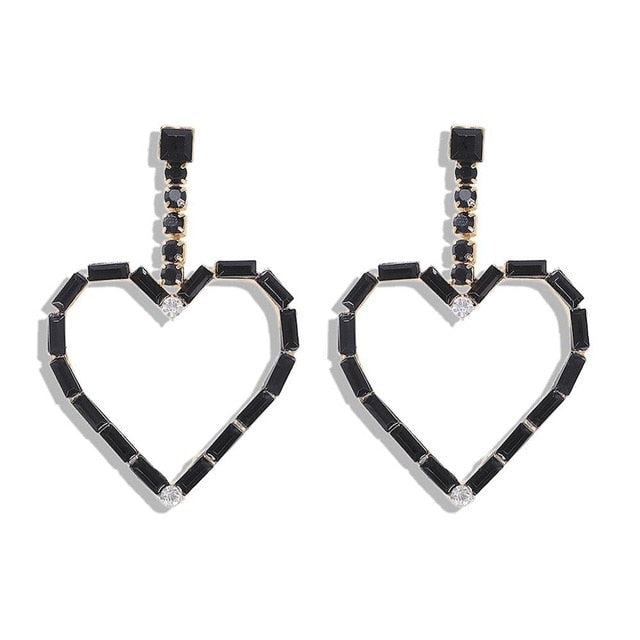 Miwens Za 2019 All Black Color Metal Crystal Acrylic Drop Earrings Lady Girls Handmade Party Statement Jewelry Accessories A568