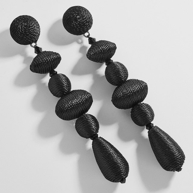 Miwens Za 2019 All Black Color Metal Crystal Acrylic Drop Earrings Lady Girls Handmade Party Statement Jewelry Accessories A568