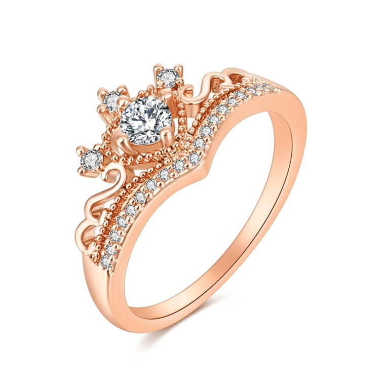 Party gifts's Choice Zircon Crown Ring Alloy Handmade Rings Wholesale Women's Rings