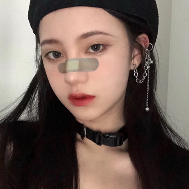 1PC European Style Fashion Vintage Long Chain Cross Zipper Drop Earrings for Men and Women Party Punk Jewelry Gift Brincos
