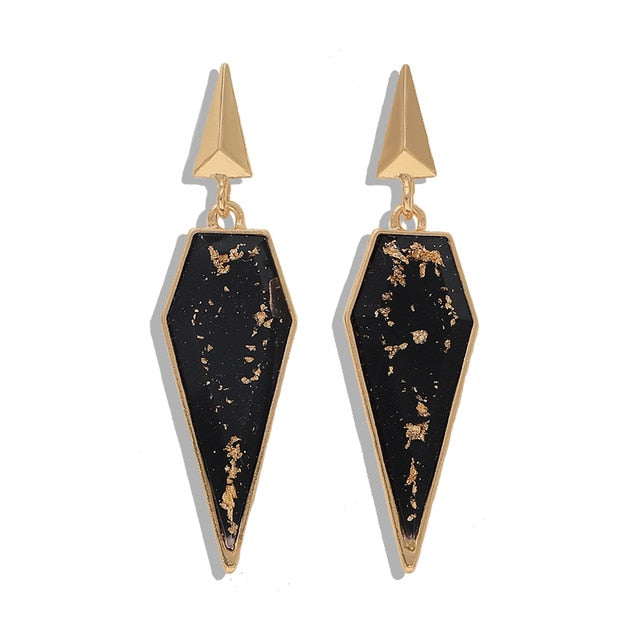 Miwens Za 2019 All Black Color Metal Crystal Acrylic Drop Earrings Lady Girls Handmade Party Statement Jewelry Accessories A568