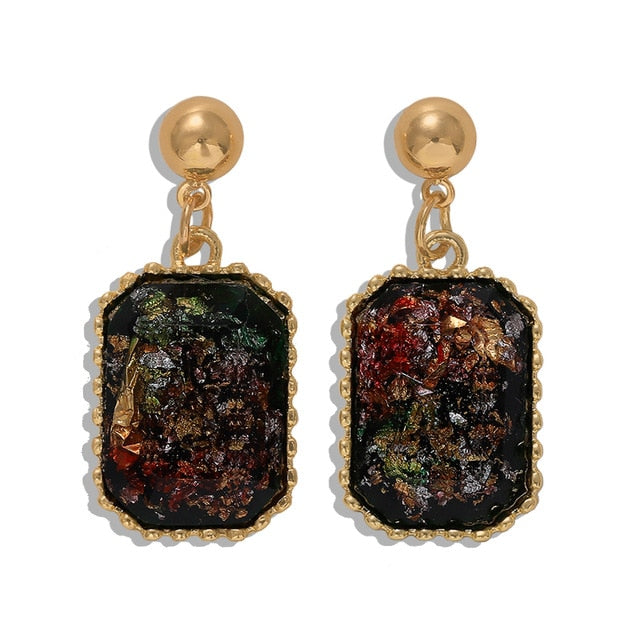 Miwens Za 2019 All Black Color Metal Crystal Acrylic Drop Earrings Lady Girls Handmade Party Statement Jewelry Accessories A568