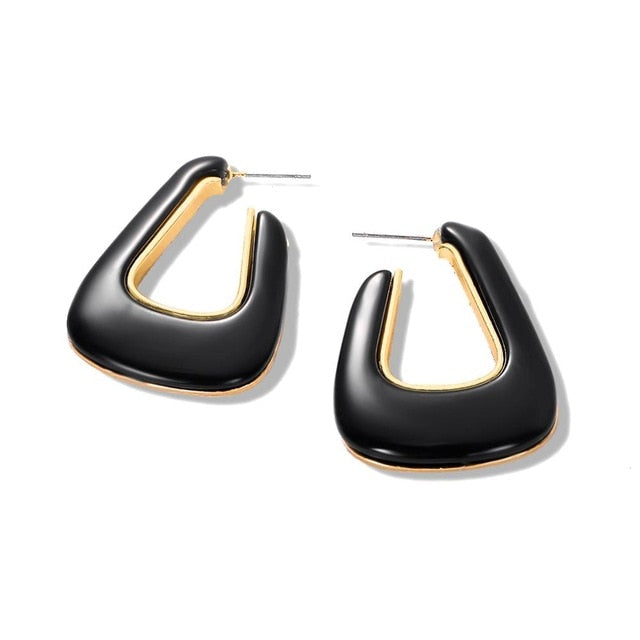 Miwens Za 2019 All Black Color Metal Crystal Acrylic Drop Earrings Lady Girls Handmade Party Statement Jewelry Accessories A568