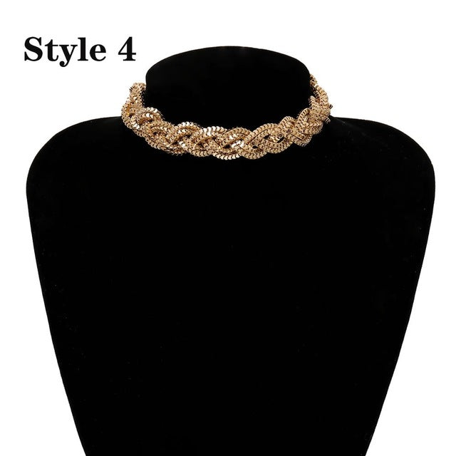 Ingemark Punk Miami Cuban Choker Necklace Collar Statement Hip Hop Big Chunky Aluminum Golden Thick Chain Necklace Women Jewelry