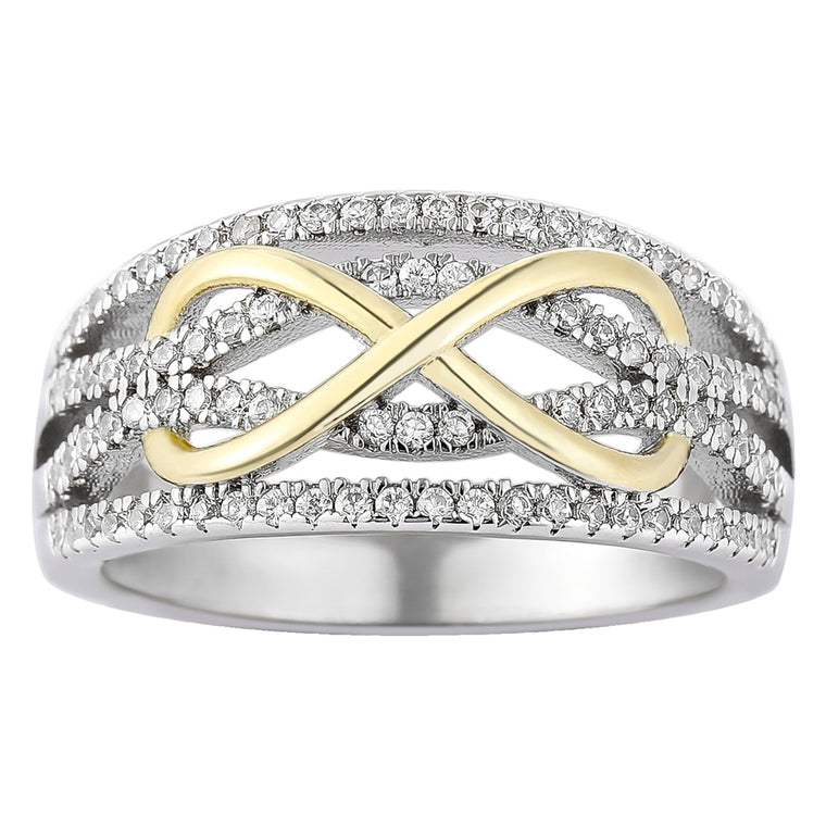 LOREDANA  Ladies Fashion Micro - Inlaid Zircon Creative Closed Cycle Style Metal Ring Multicolored Ornament Suits Party Wedding