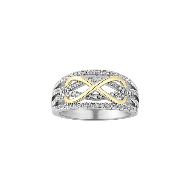 LOREDANA  Ladies Fashion Micro - Inlaid Zircon Creative Closed Cycle Style Metal Ring Multicolored Ornament Suits Party Wedding