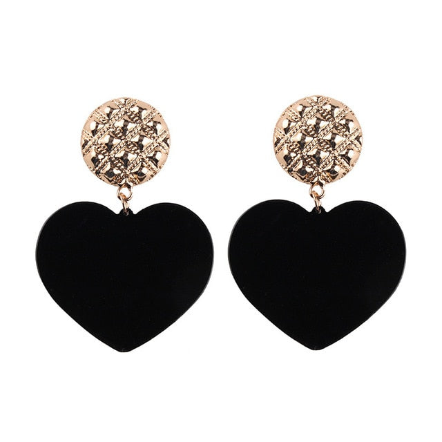 Miwens Za 2019 All Black Color Metal Crystal Acrylic Drop Earrings Lady Girls Handmade Party Statement Jewelry Accessories A568