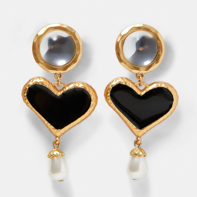 Miwens Za 2019 All Black Color Metal Crystal Acrylic Drop Earrings Lady Girls Handmade Party Statement Jewelry Accessories A568