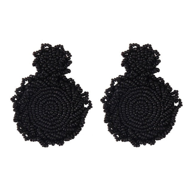 Miwens Za 2019 All Black Color Metal Crystal Acrylic Drop Earrings Lady Girls Handmade Party Statement Jewelry Accessories A568