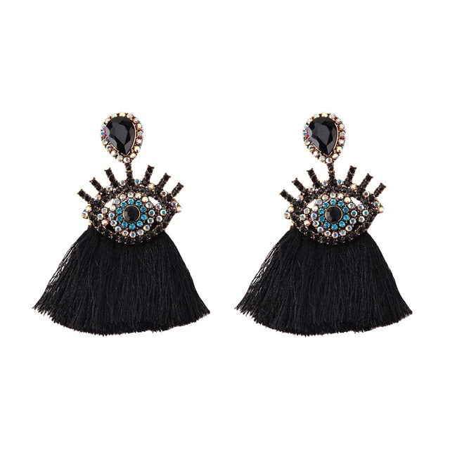 Miwens Za 2019 All Black Color Metal Crystal Acrylic Drop Earrings Lady Girls Handmade Party Statement Jewelry Accessories A568