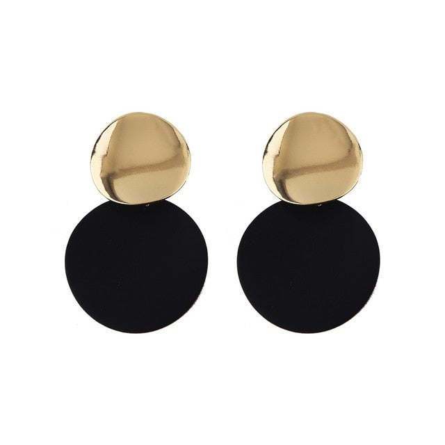 Miwens Za 2019 All Black Color Metal Crystal Acrylic Drop Earrings Lady Girls Handmade Party Statement Jewelry Accessories A568