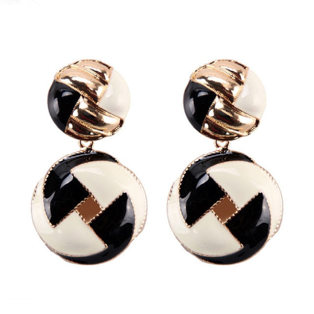 Miwens Za 2019 All Black Color Metal Crystal Acrylic Drop Earrings Lady Girls Handmade Party Statement Jewelry Accessories A568