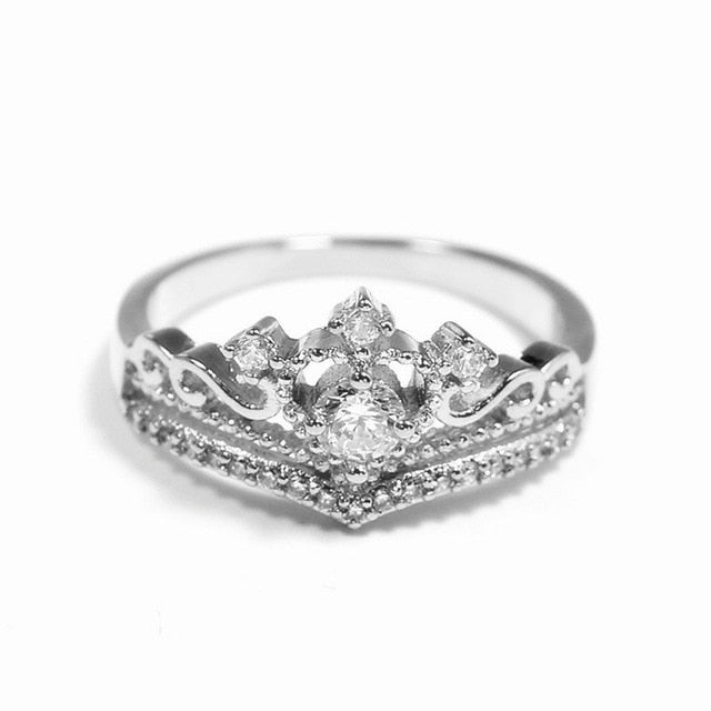 Party gifts's Choice Zircon Crown Ring Alloy Handmade Rings Wholesale Women's Rings